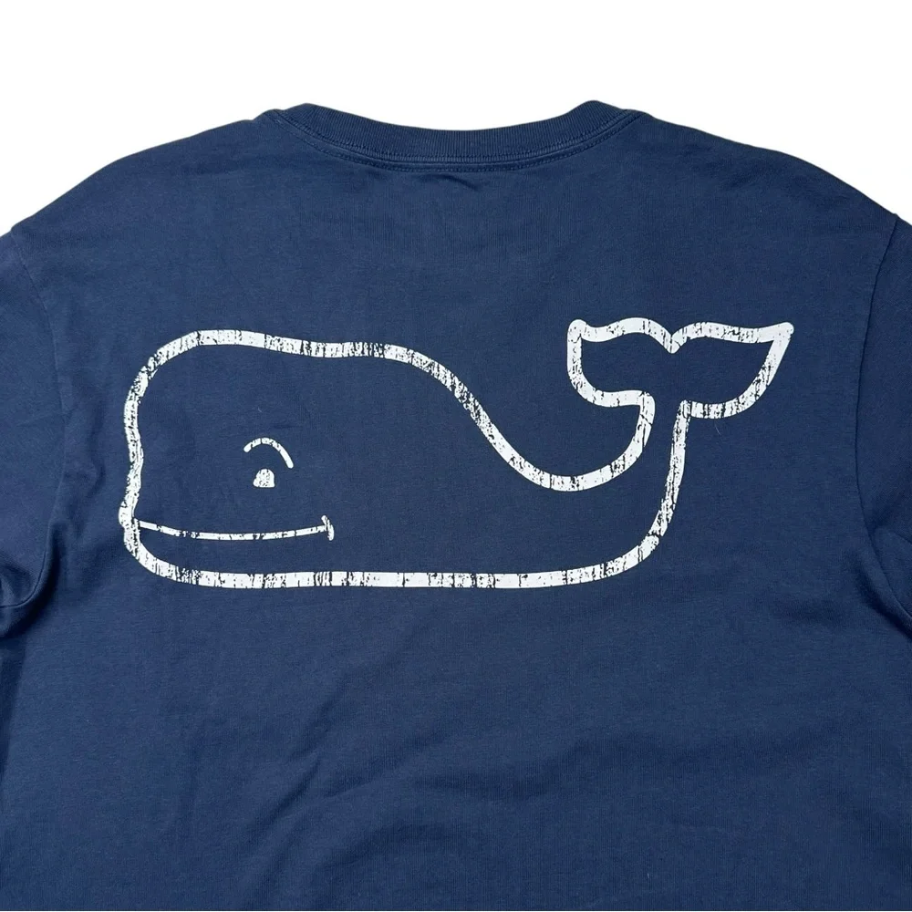 Vineyard Vines Vintage Whale Long-Sleeve Pocket‎ Tee Blue Blazer Size X-Small - Picture 7 of 14